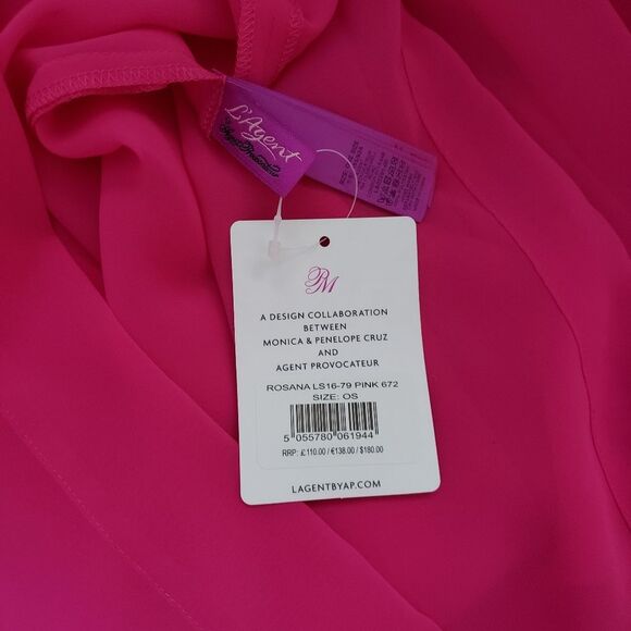 L'Agent by Agent Provocateur Rosana Sheer Swim Cover Up Pink One Size Fits Most - Picture 9 of 10